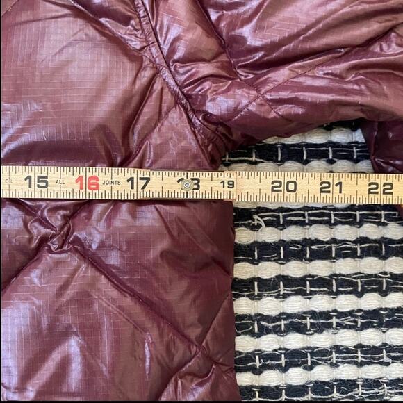 🌿 J Crew Womens Burgundy Blue Quilted Down Puffer Bomber Collection Jacket XXS - Picture 9 of 10